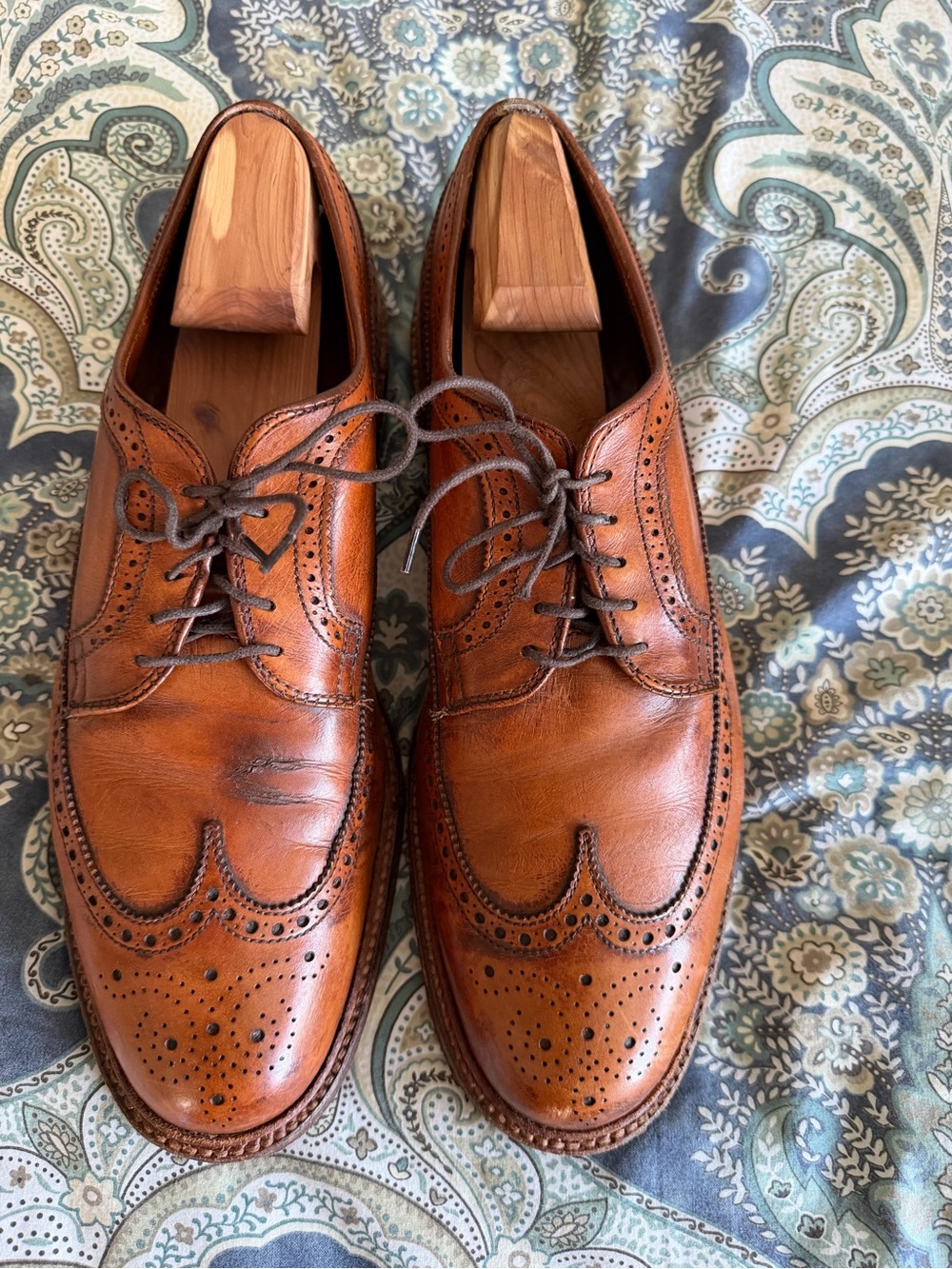 Alden Men’s Tan Leather Wingtip Oxfords